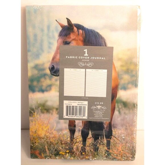 Horse-Themed Fabric Cover Journal 5.75" X 8.25" 256 Pages By Bella Bug NEW - Picture 2 of 7